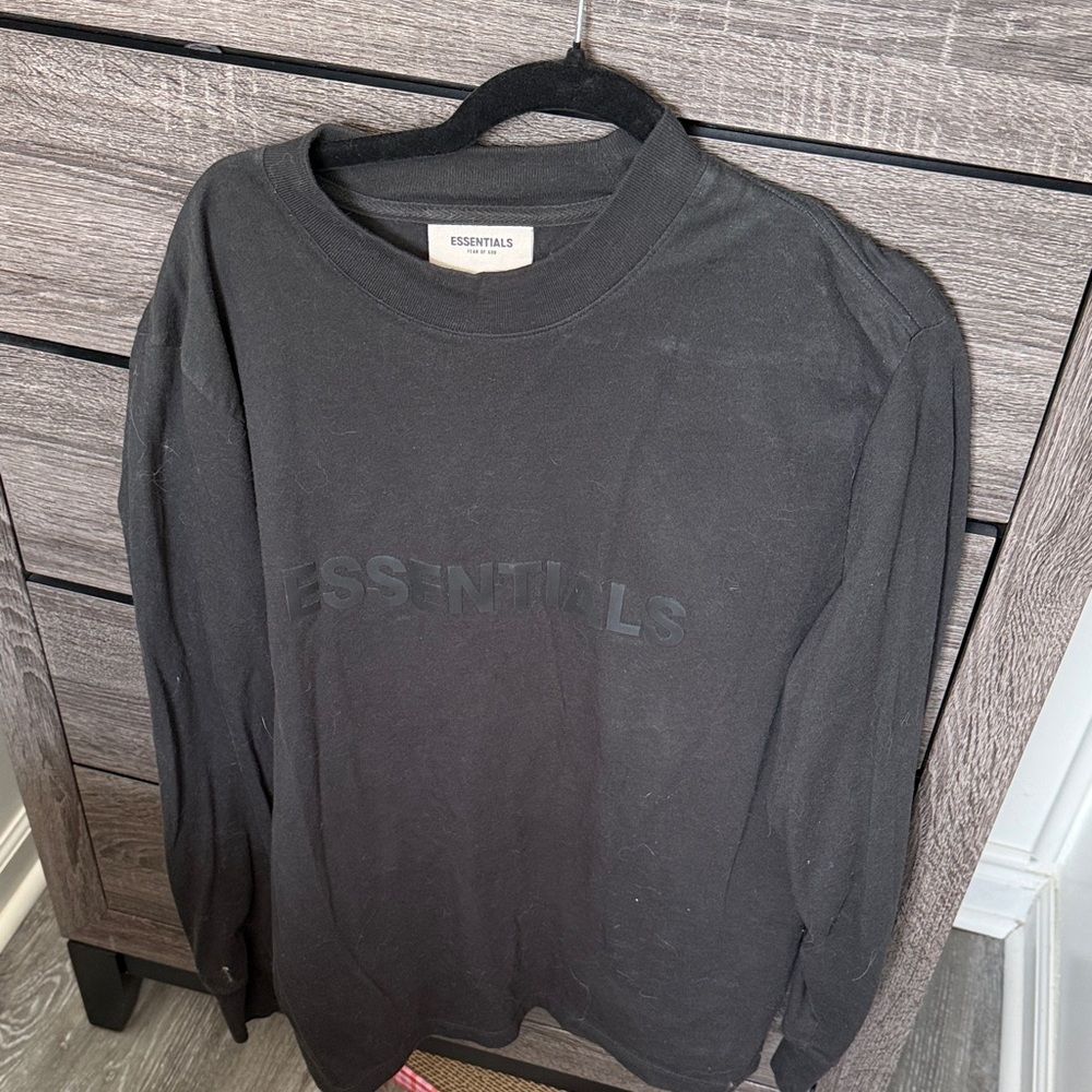 Fear of God Essentials Black Crewneck Sweater